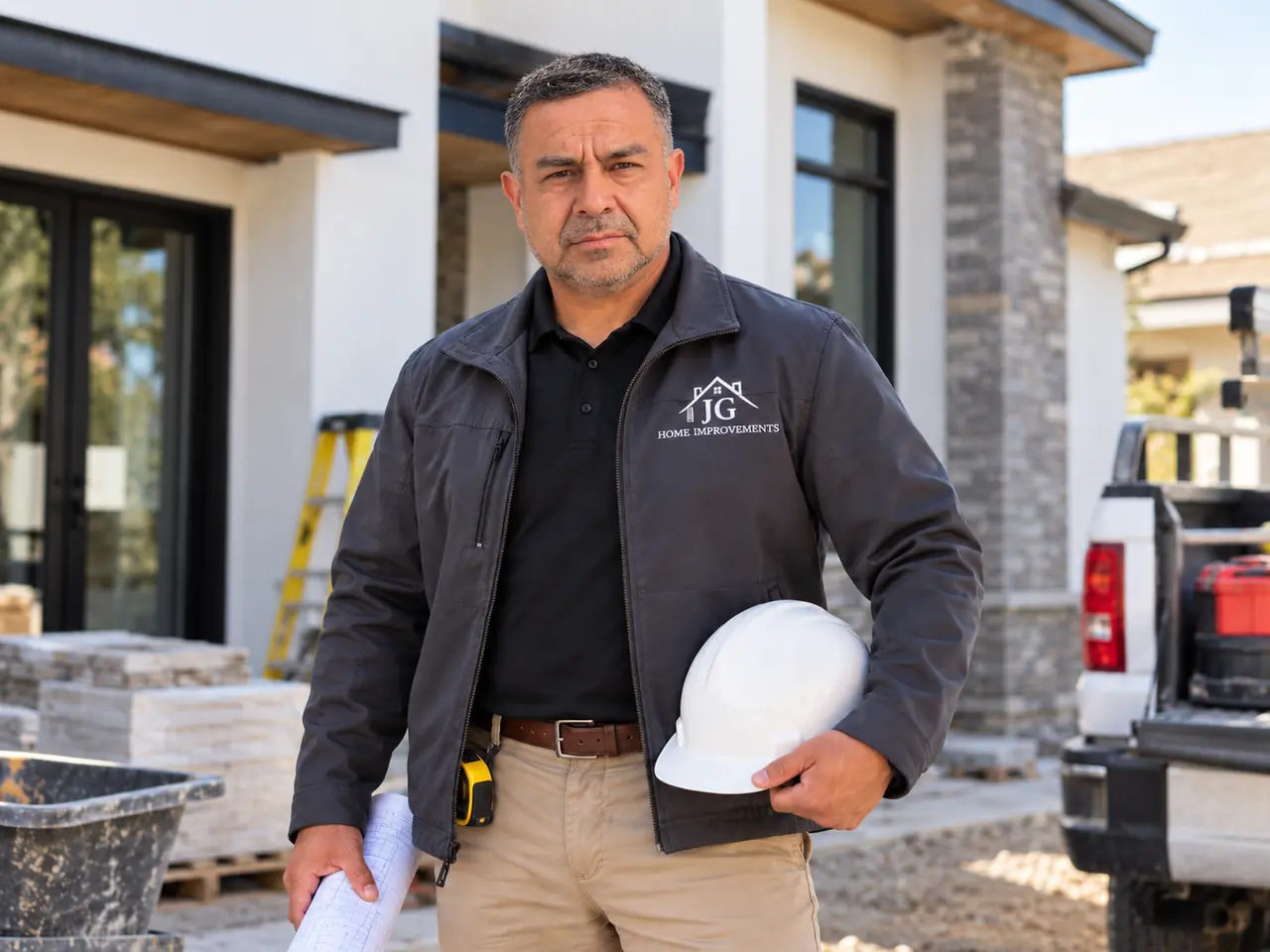 Jose Garcia, founder of JG Home Improvement, at a residential job site